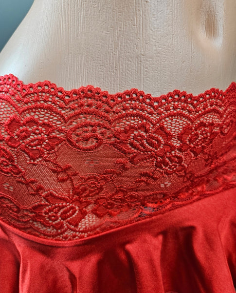 Red Lace Skirt Set