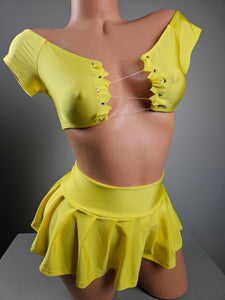 Canary Yellow Skirt Set