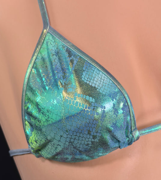 Aqua Mermaid Tie Side Thong Bikini