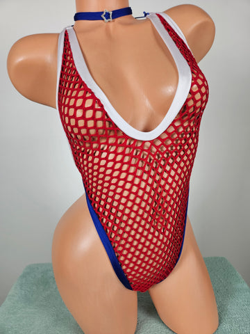 Net String Back Monokini w/ Choker