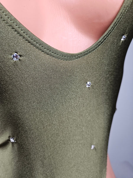 Army Green String Back Monokini