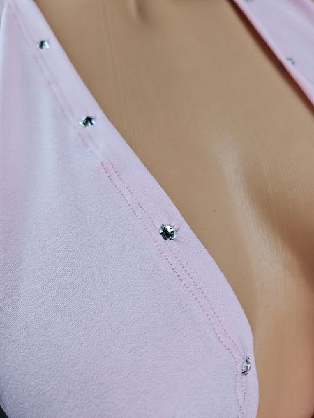 Baby Pink Cowl Drape Mini Dress