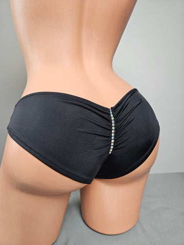 Rhinestone Scrunch Butt Booty Shorts