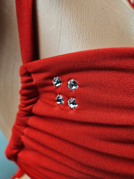 Red Drawstring Mini Dress