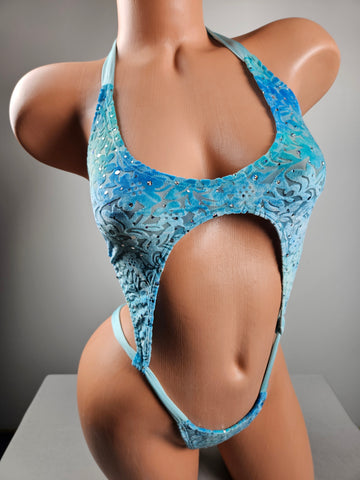 Sequin Lace Slingshot Monokini