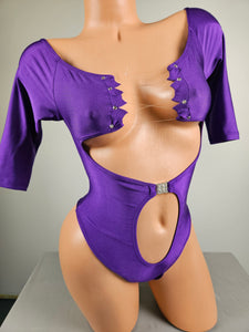 Purple 3/4 Sleeve Romper