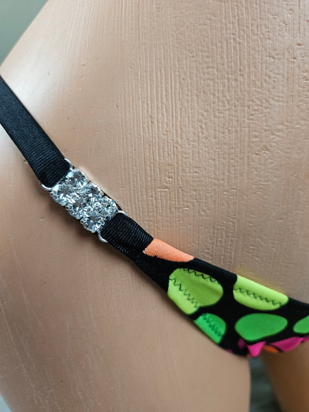 Neon Polka Dot Thong Bikini