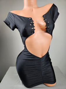 Cap Sleeve Cut Out Mini Dress