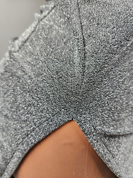 Silver Drape Cowl Mermaid Gown (Medium)