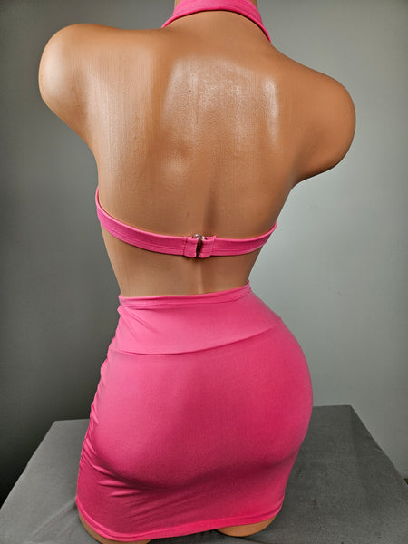 High Waist Skirt Set w/ Lace Halter Top