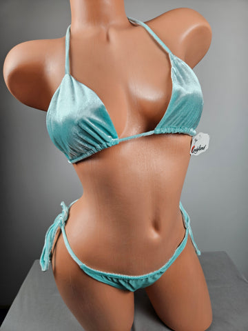 Candyland Velvet Tie Side Thong Bikini