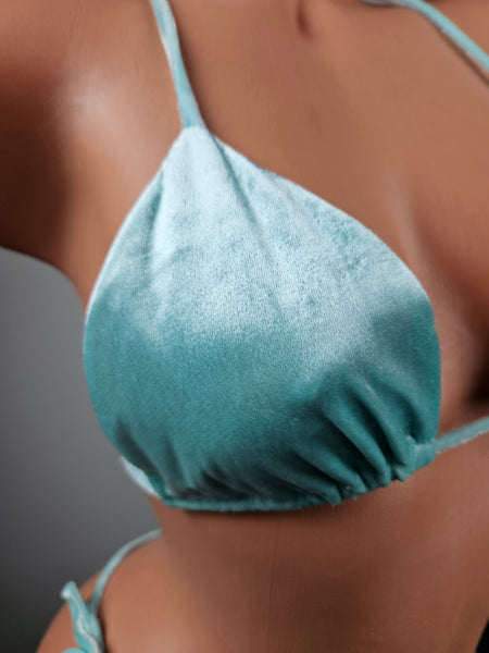 Candyland Velvet Tie Side Thong Bikini