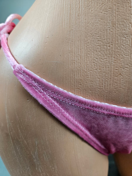 Candyland Velvet Tie Side Thong Bikini