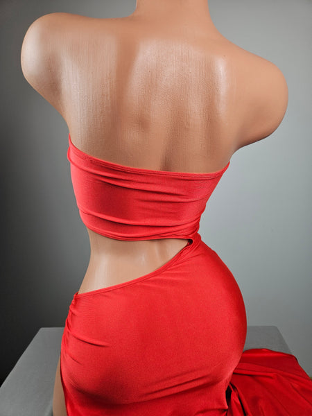 Red Cut Out Gown