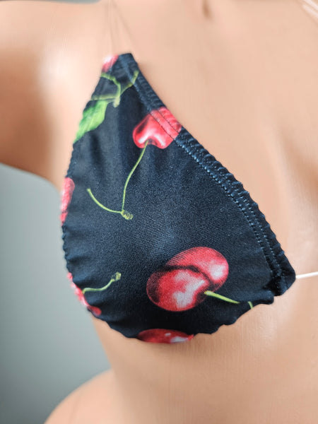 Cherry Print Micro Thong Bikini