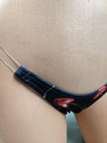 Cherry Print Micro Thong Bikini