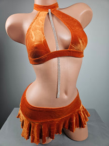 Keyhole Ruffle Skirt Set