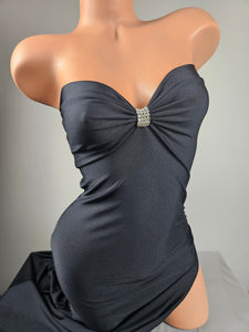 Black Strapless Gown