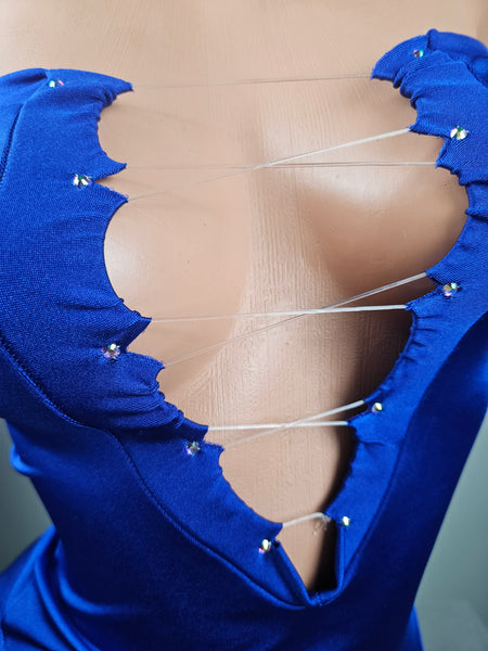 Lace Up Strapless Mini Dress