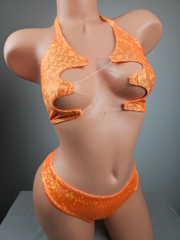 Lace Up Top Thong Bikini