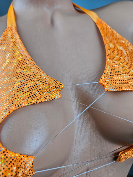 Lace Up Top Thong Bikini