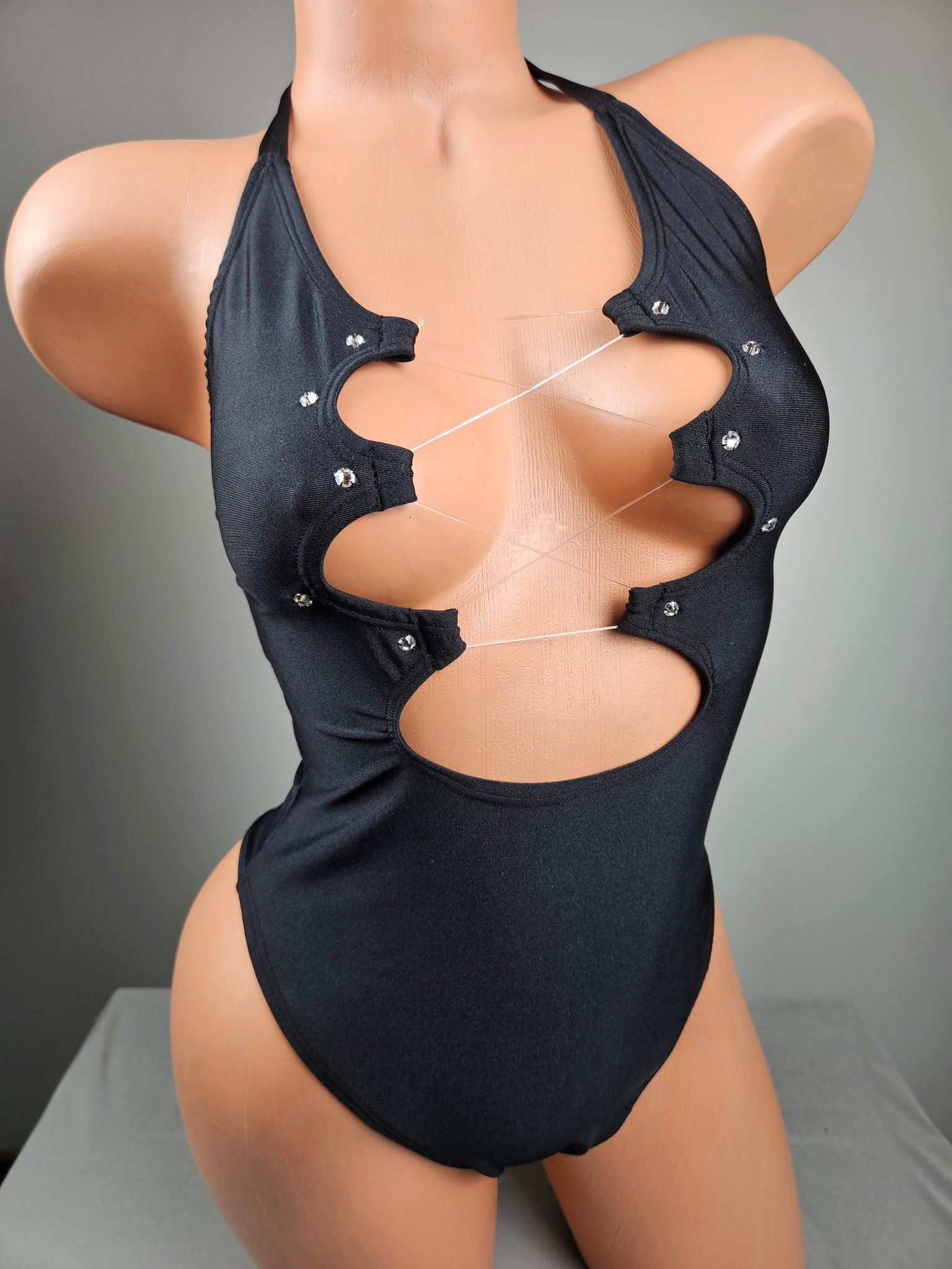 Lace Up Thong Back Romper