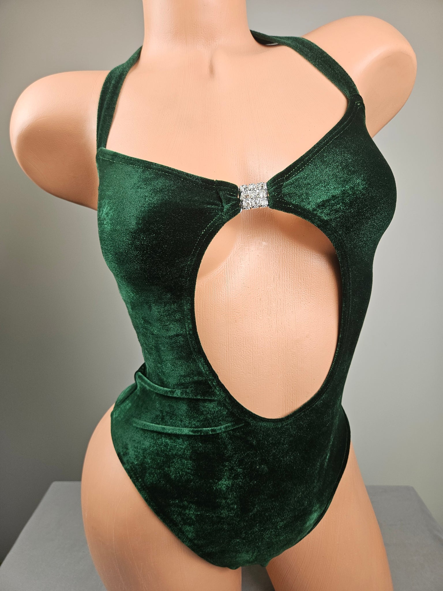 Green Velvet Romper
