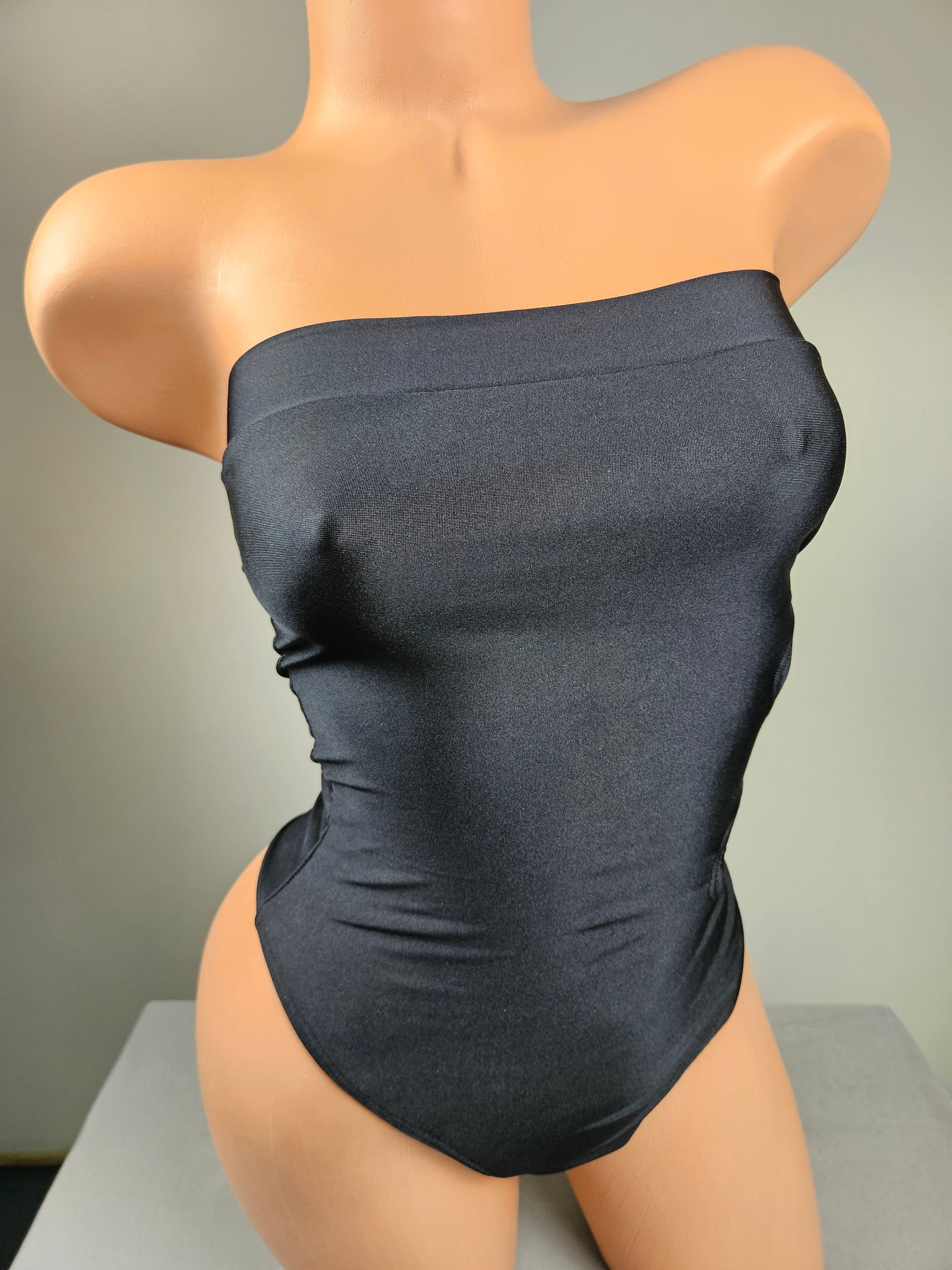 Strapless Side Cut Out Thong Back Romper