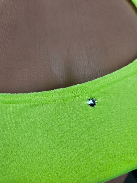Neon Velvet Thong Bikini