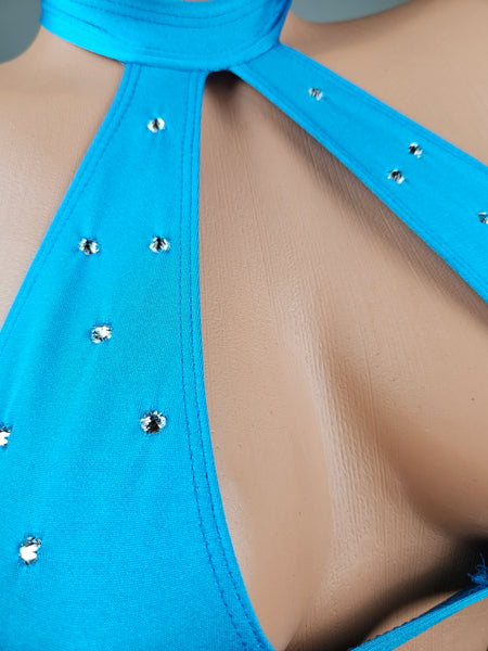 Turquoise Slash Short Set