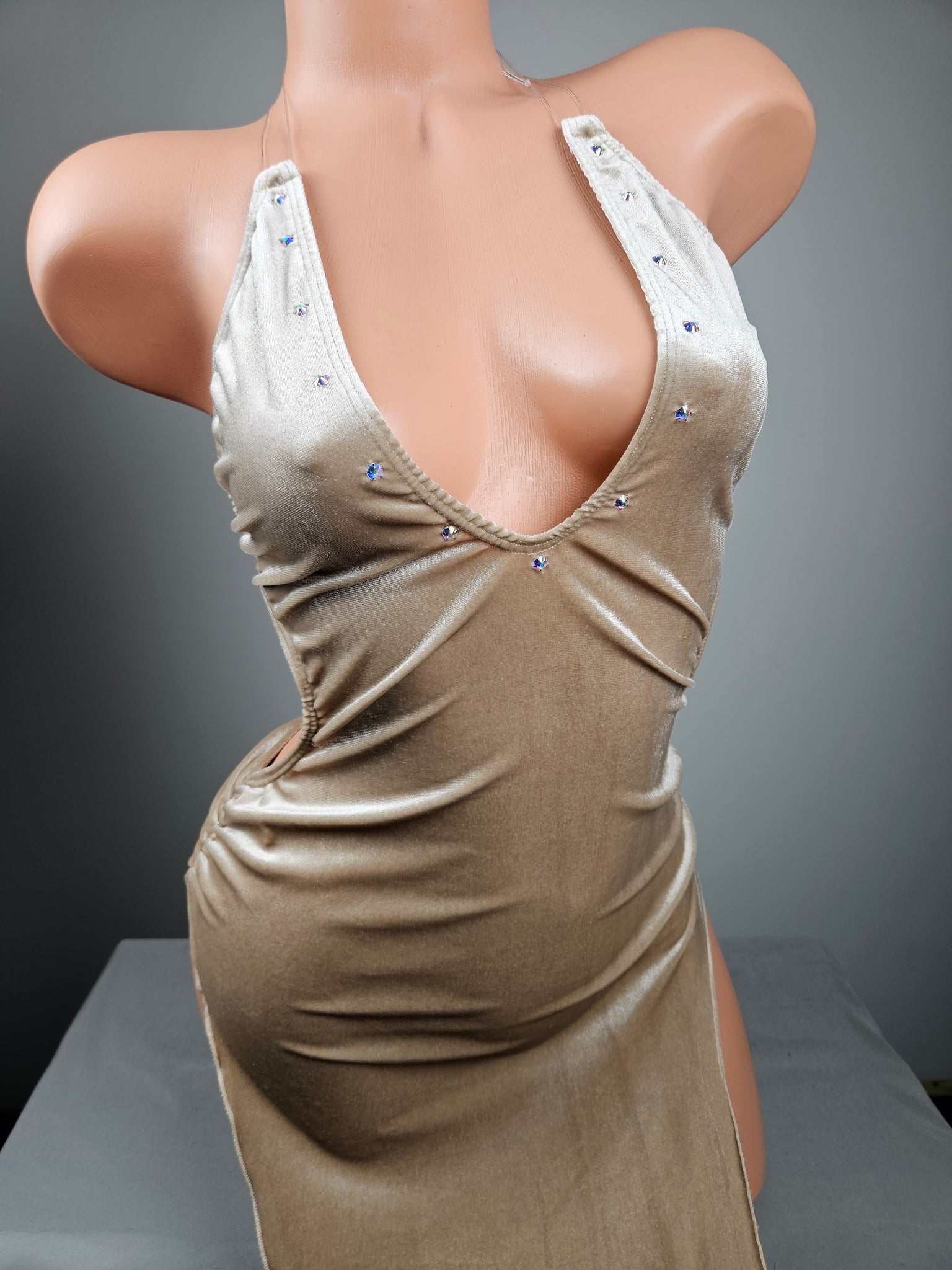 Velvet String Back Gown