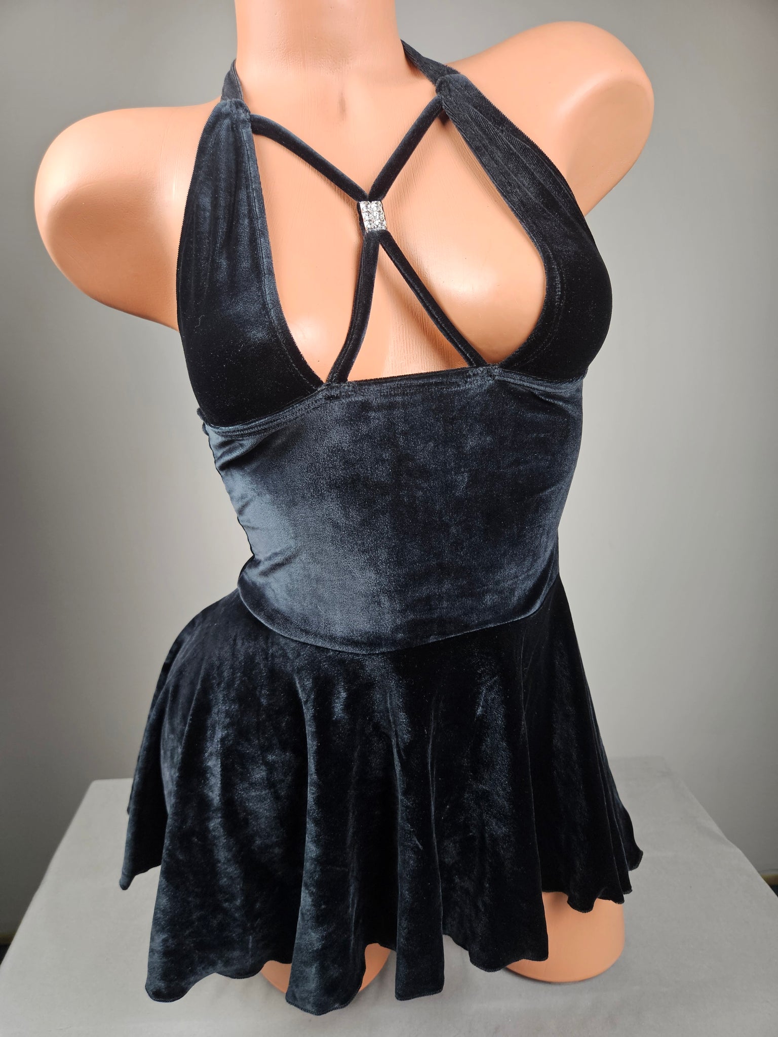 Velvet Baby Doll Mini Dress