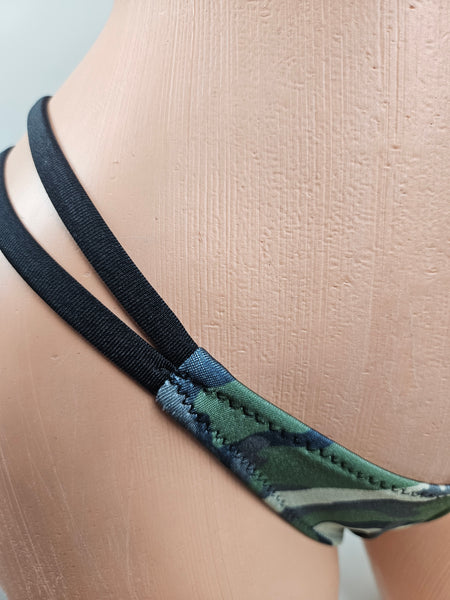 Double Strap Camo Thong Bikini