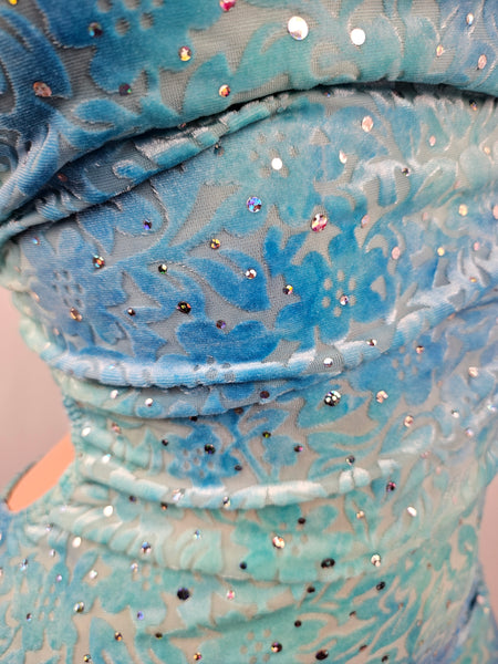 Sequined Velvet Drawstring Mini Dress