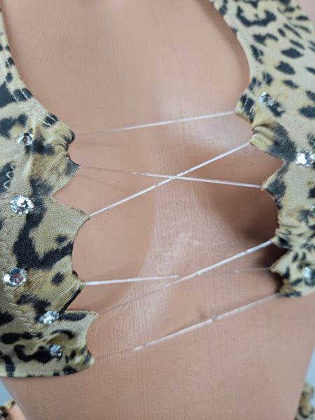 Animal Print Tie Side Bikini
