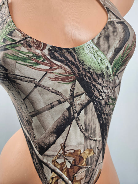 Hunter Camo String Back Monokini w/ Matching Choker