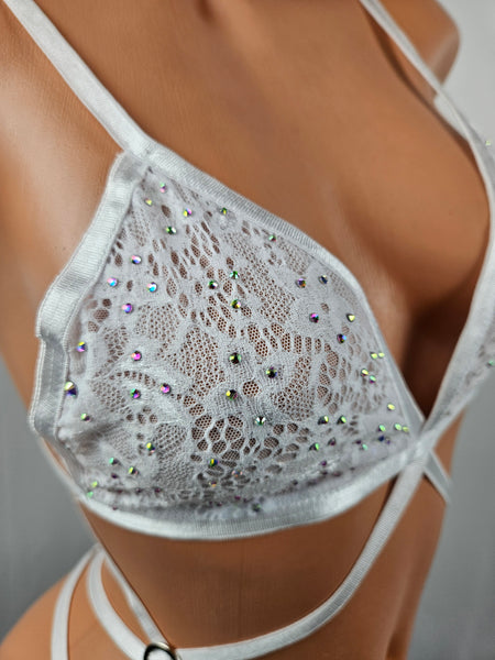 Candyland Crystal Lace Strappy Bodysuit