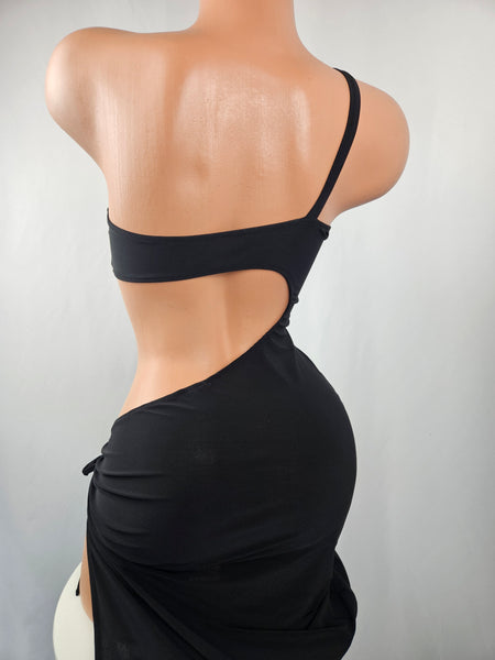 Black Jersey Cut Out Gown (Small)