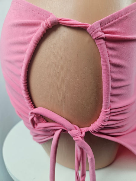 Pink Jersey Cut Out Gown (Small)