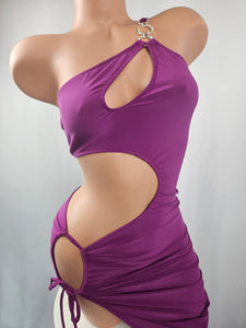 Berry Jersey Cut Out Gown (Small)