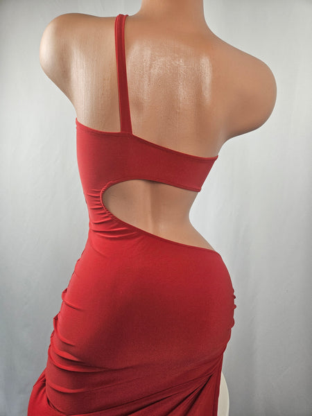 Red Jersey Cut Out Gown (Small)