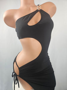 Black Jersey Cut Out Gown (Small)
