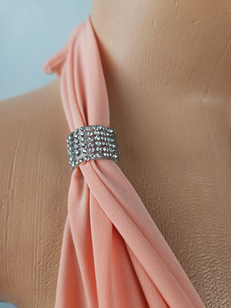 Peach Halter Mini Dress (Small)