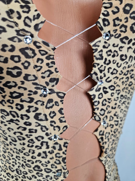 High Neck Lace Up Mini Dress