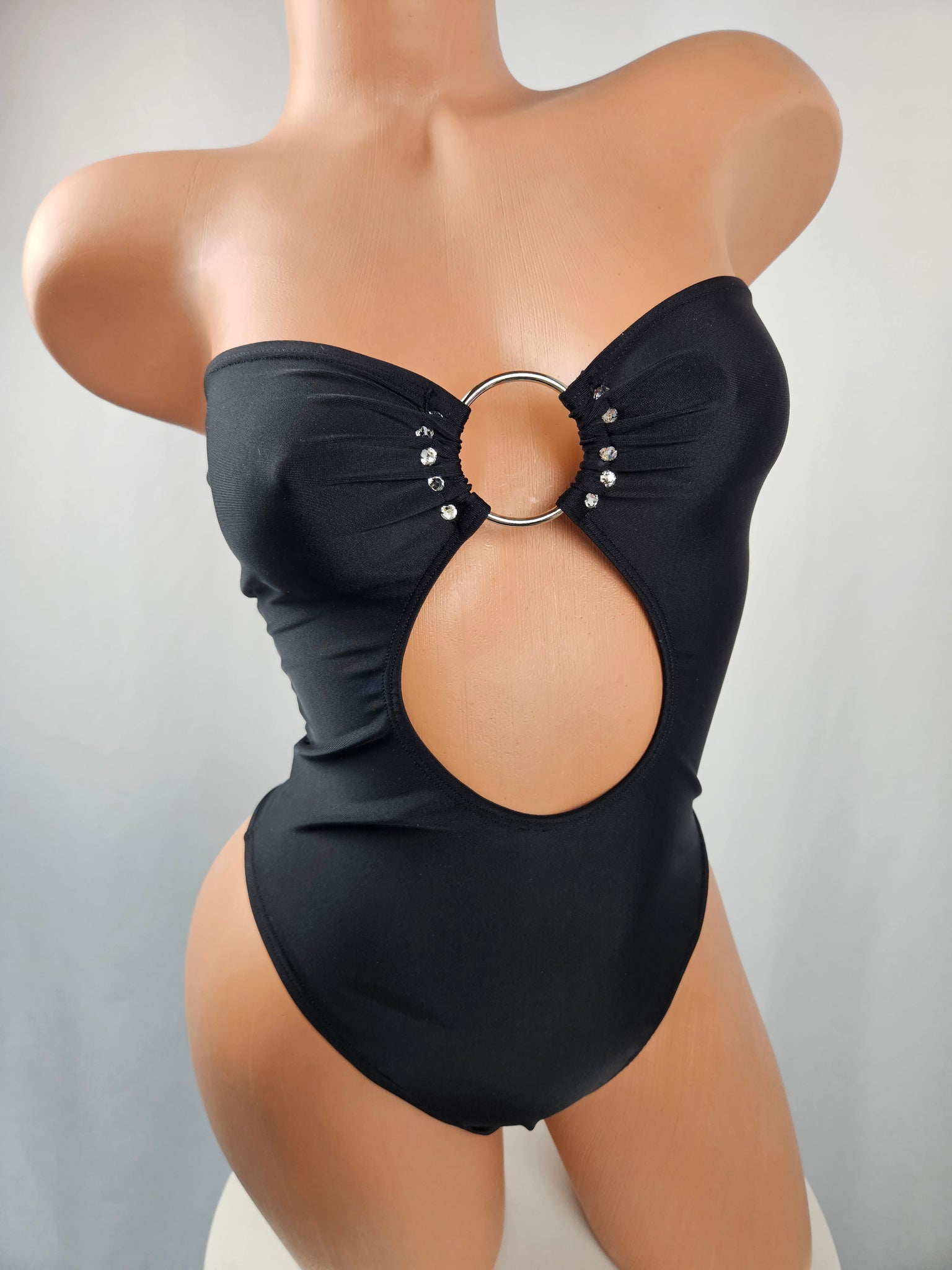 Black Strapless Romper