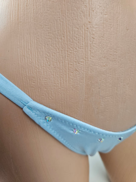 Baby Blue Lace Top Thong Bikini