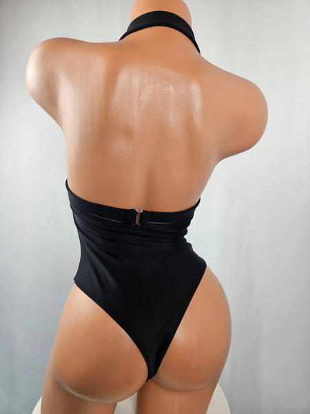 Black High Waist Cut Out Monokini