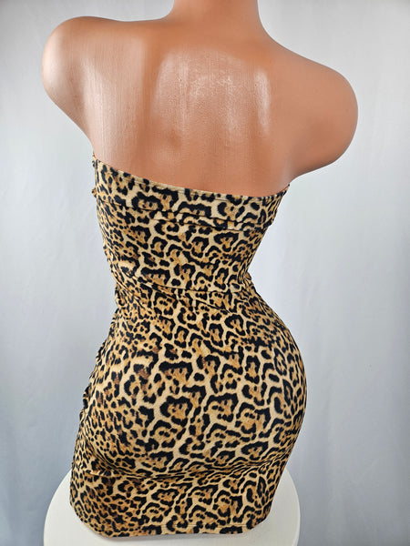 Strapless Lace Up Mini Dress