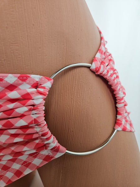 Gingham Cap Sleeve School Girl Ring Skirt Set