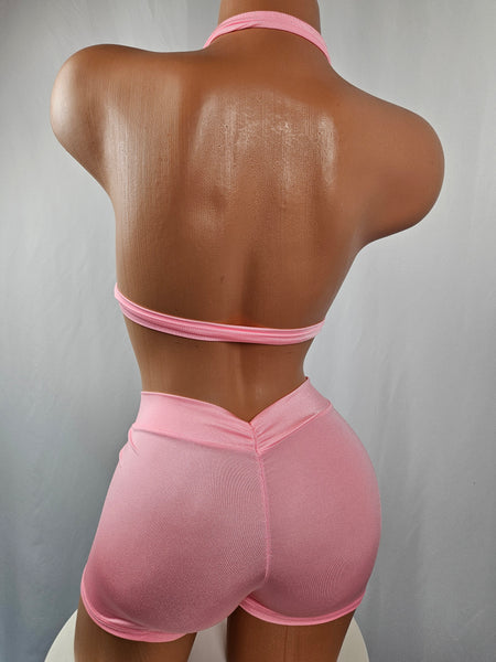 Pink Bikini Short Set